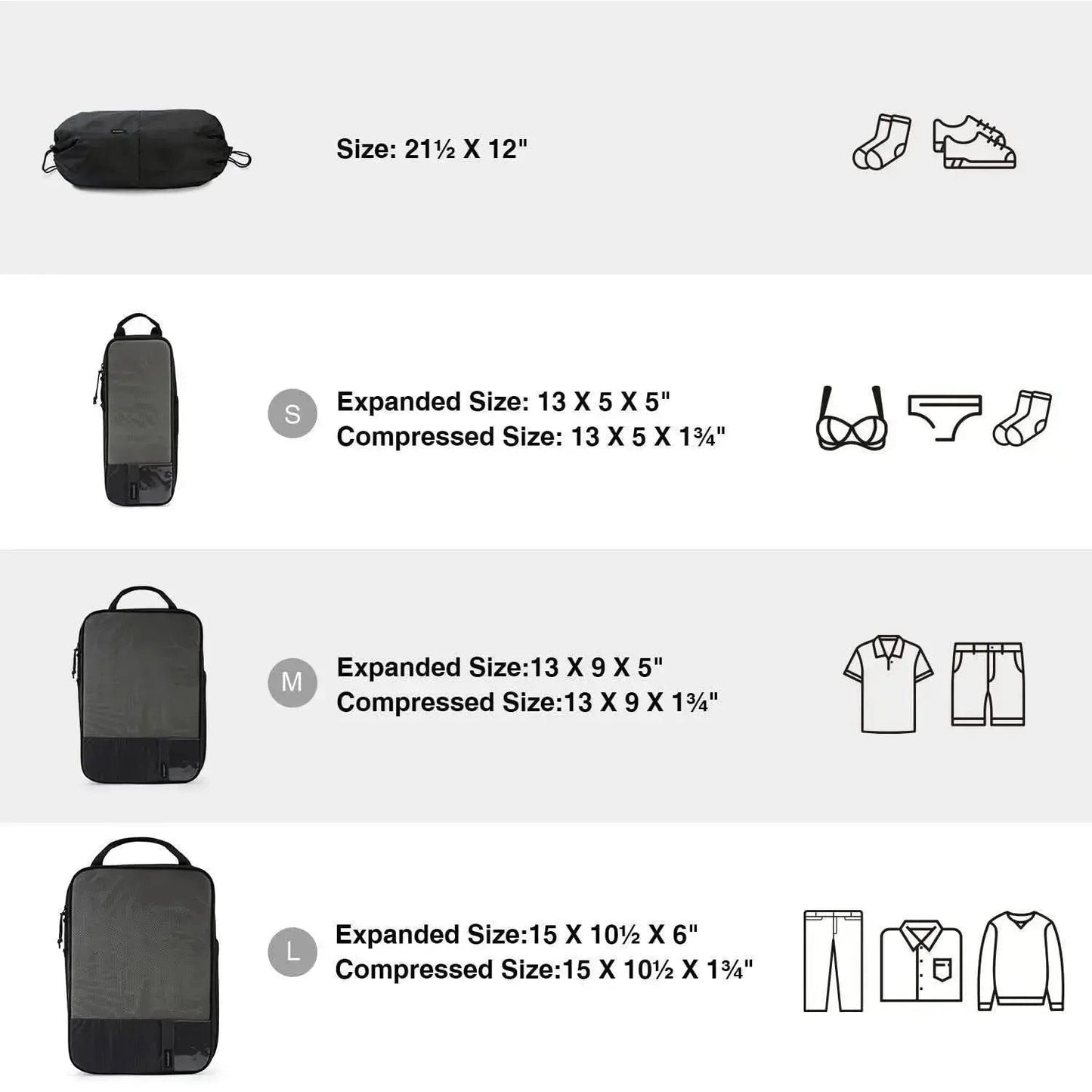 Compression Packing Cubes 6 PCS(Free-Gift)