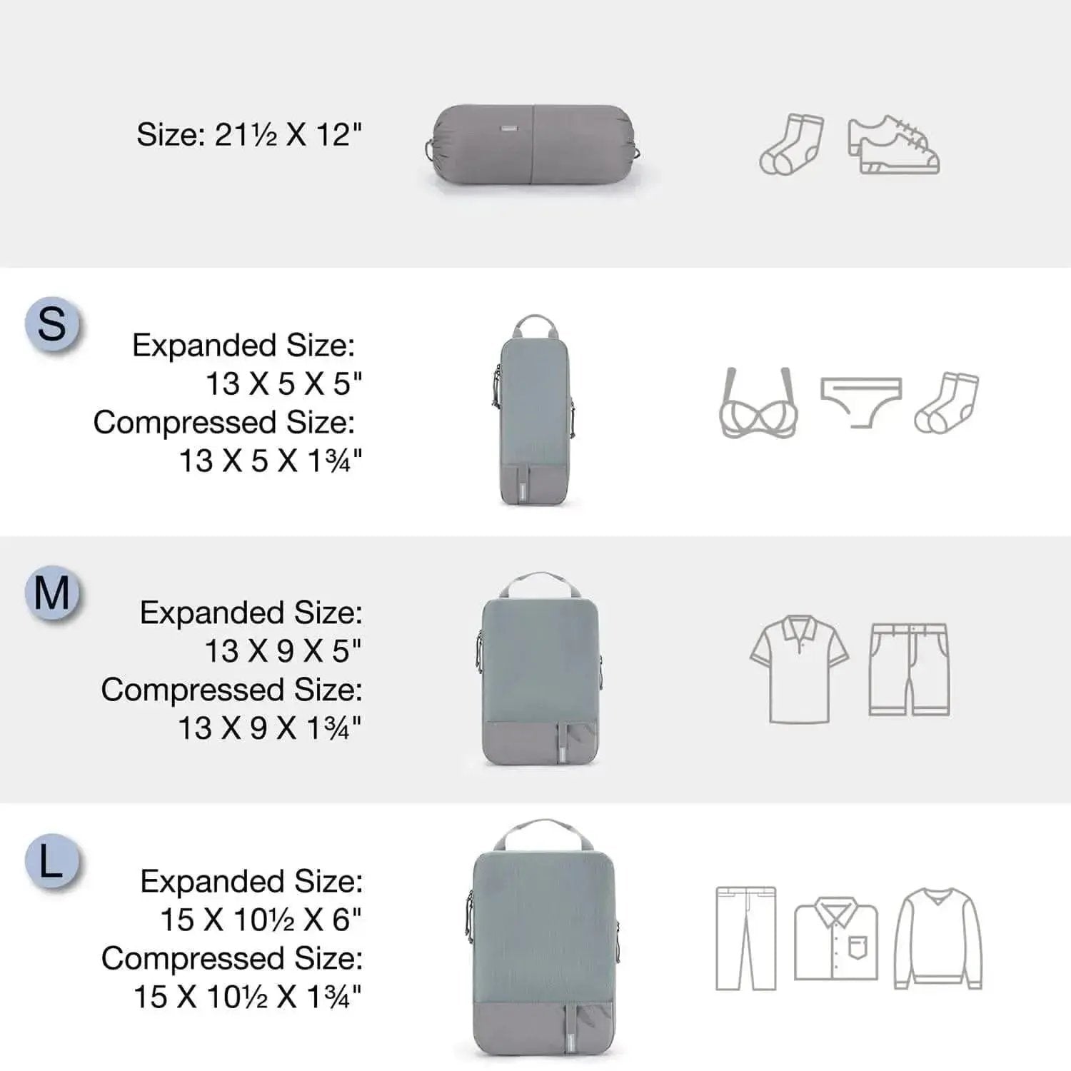 Compression Packing Cubes 6 PCS(Free-Gift)