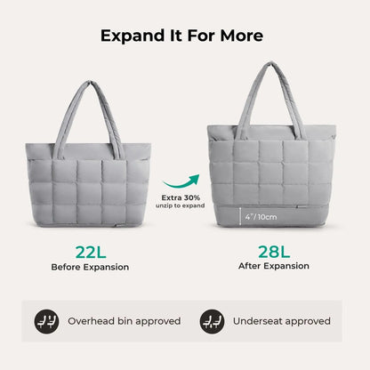 Bubble 22L-28L Expandable Puffer Travel Tote Bag