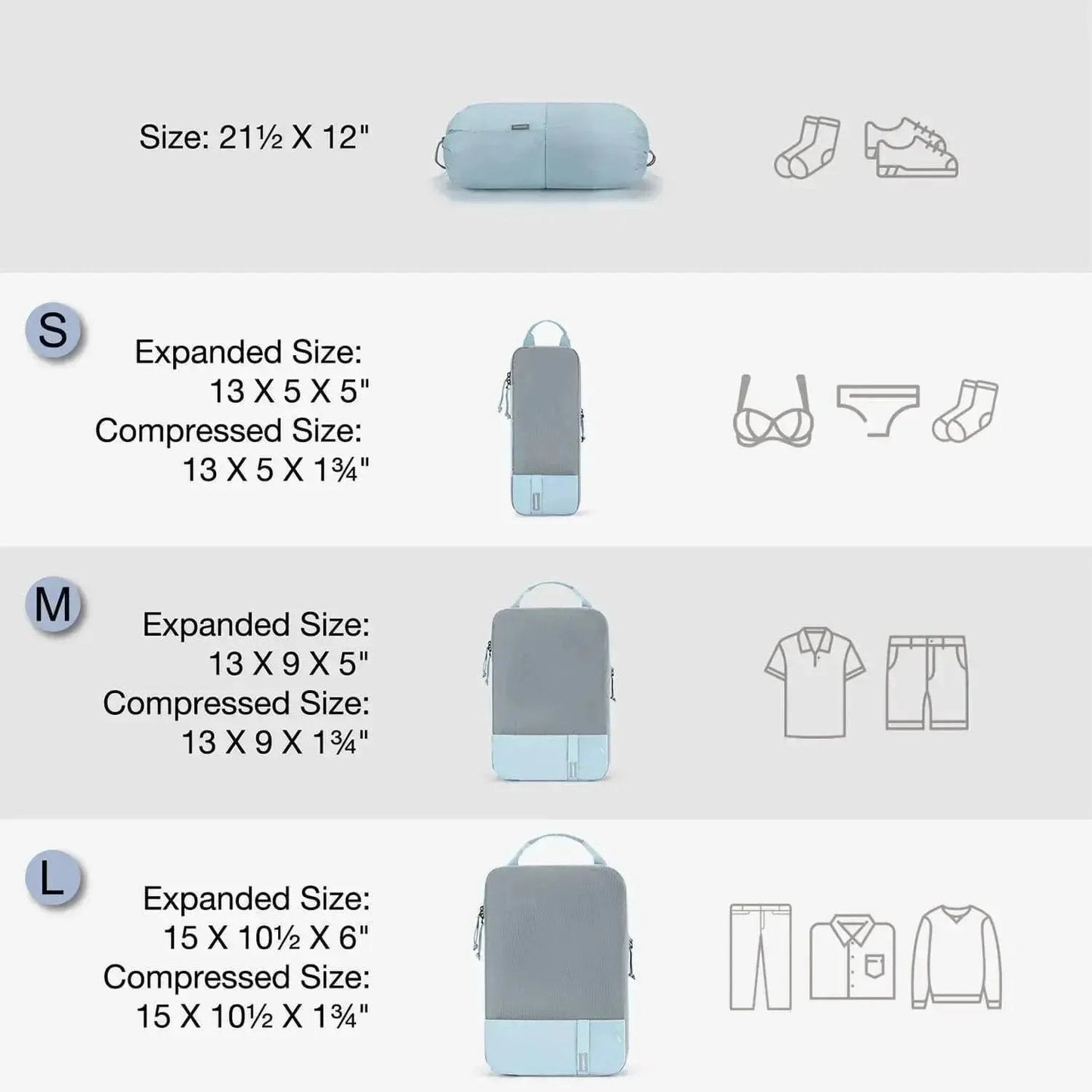 Compression Packing Cubes 6 PCS(Free-Gift)