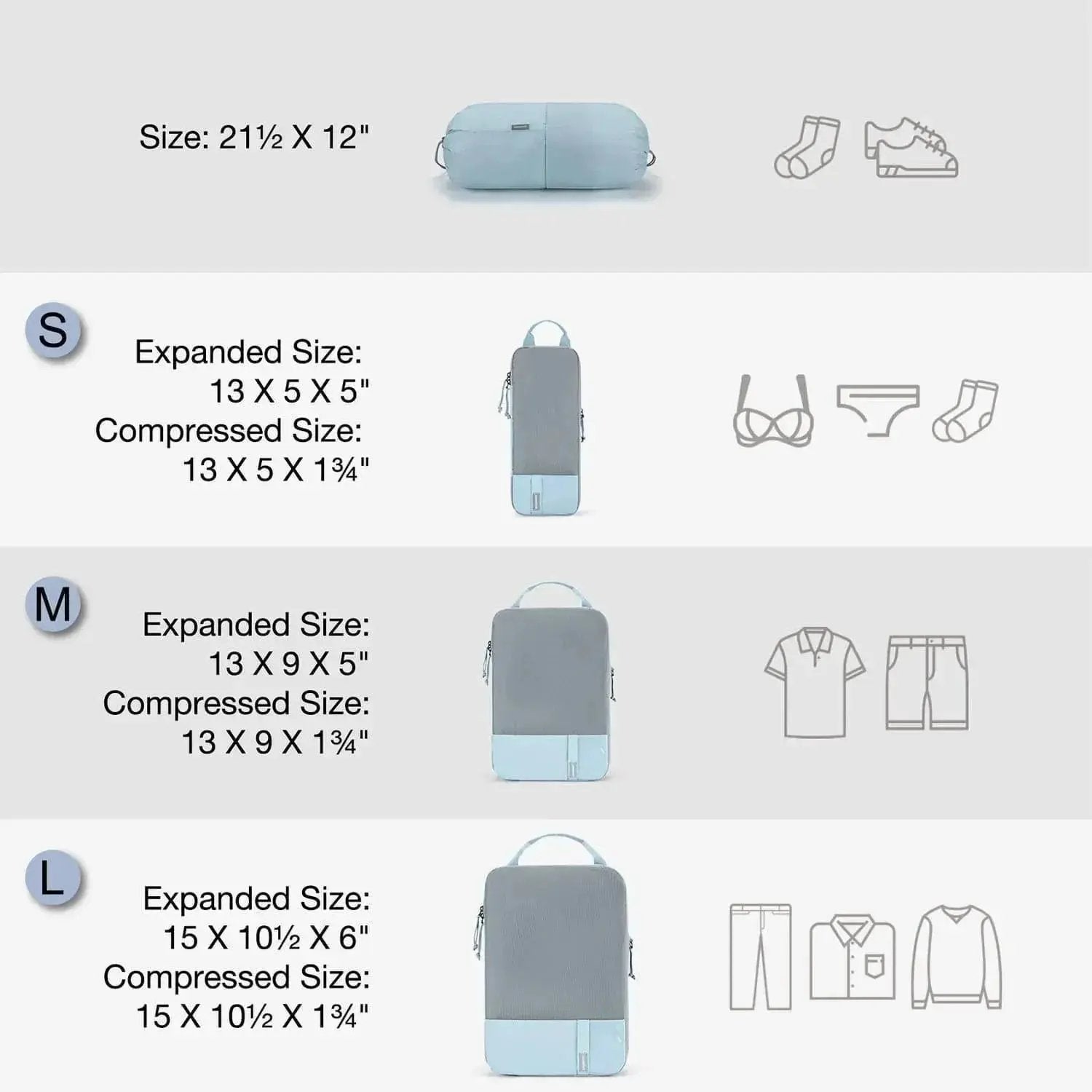 Compression Packing Cubes 6 PCS(Free-Gift)